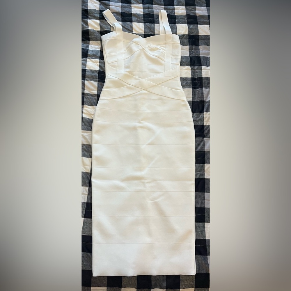 Elegant Cream Bandage Dress